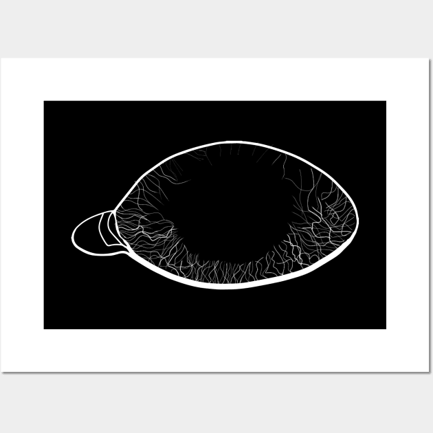 White Eye Veins Line Art - Eye Veins White - White Veins in Eyes Wall Art by Tilila